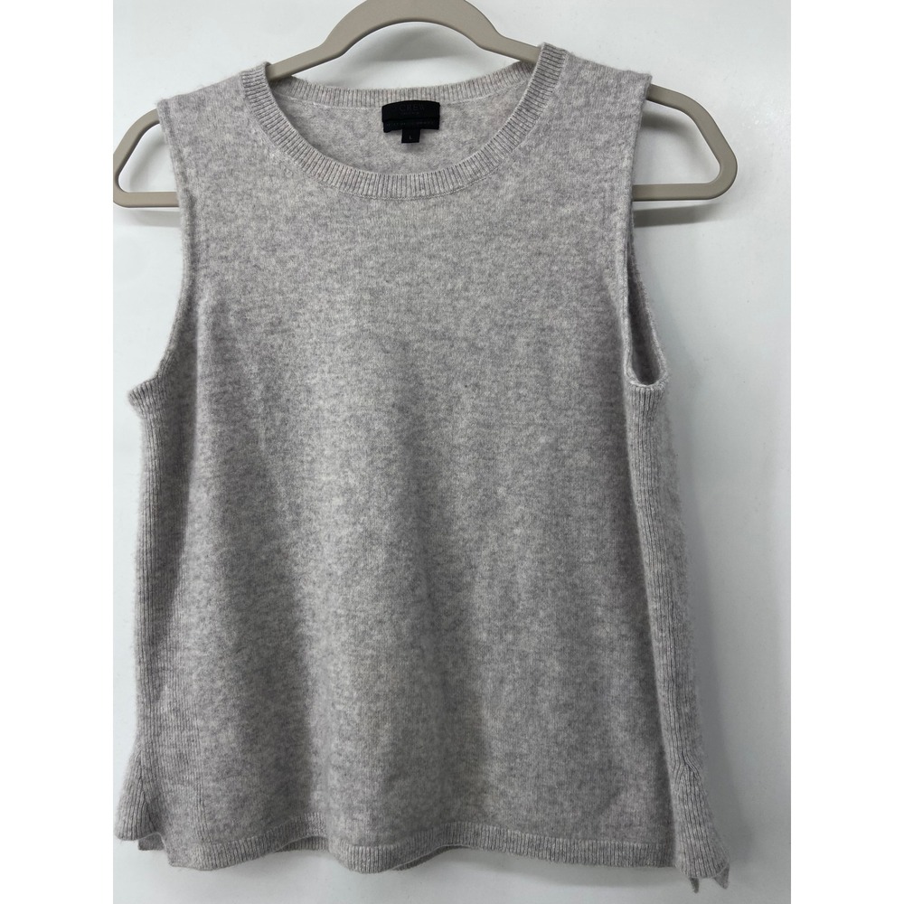 J.Crew Collection Sweater Vest Women Large Gray Italian Cashmere Shell Luxury